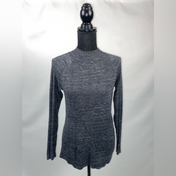 Mock Turtleneck Cotton Blend Sweater Longsleeve Grey Large St John’s Bay - Picture 2 of 9